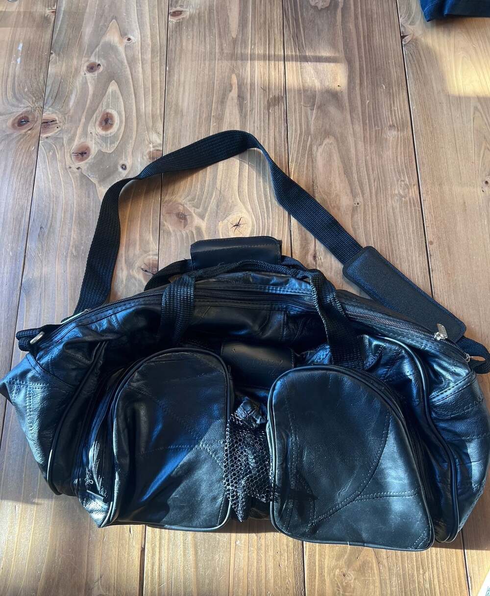Seville Black Leather Patchwork Duffle Bag